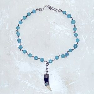 1/1 Turquoise Wolf 🐺 Tooth Necklace designed by 𝔰𝔞𝔦𝔫𝔱 𝔯𝔬𝔰𝔢 🥀 LoneWolf